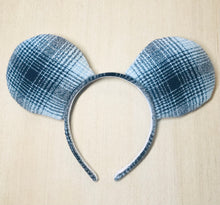 Load image into Gallery viewer, Blue/Grey Plaid Ears
