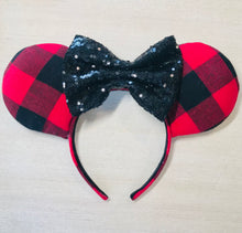 Load image into Gallery viewer, Checker Plaid Red Ears
