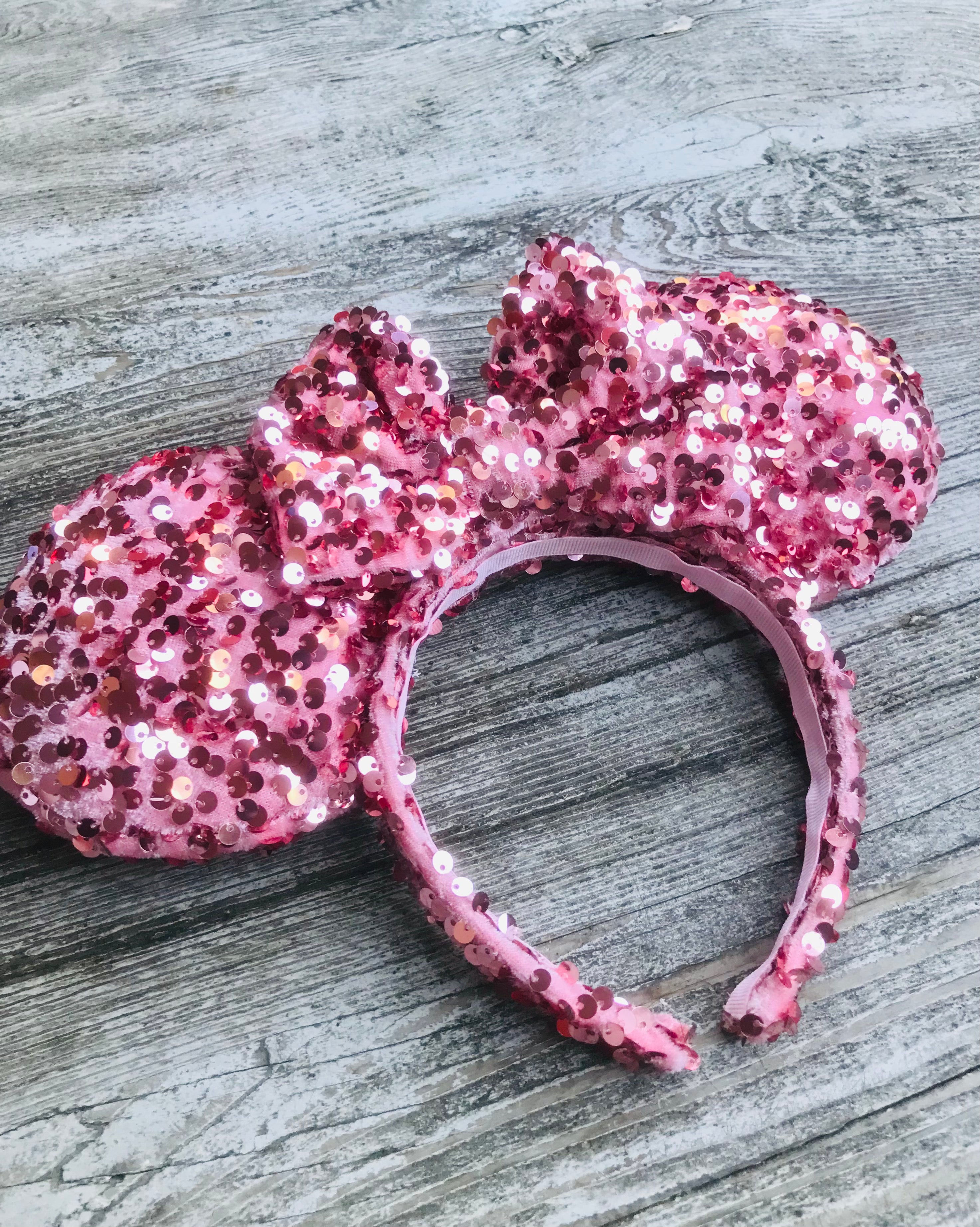 Pink Rose Velvet/Sequin Ears – Earsofthecaribbean